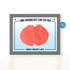 Afdrukbare Vaderdagkaart, Vaderdagknutsel voor peuters, DIY Kid Crafts, Babybillenafdruk, Vaderdag Baby Bum Keepsake Art Project