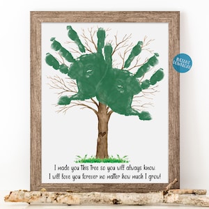 Gift from Daughter, Dad Gift, Mom Gift, Child Handprint Art, Printable Gift for Dad, Gift from Son, DIY Kid Craft, Handprint Tree Keepsake