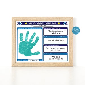 Vatertagskarte, Füllen Sie die leere Handabdruckkunst aus, Geburtstagsgeschenk, Geschenk für Papa, DIY Kid Craft, Geschenk von Tochter, Geschenk von Sohn, Alles über Papa