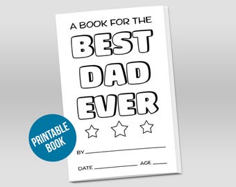 All About Dad Printable card from kids, Handprint craft keepsake for Dad