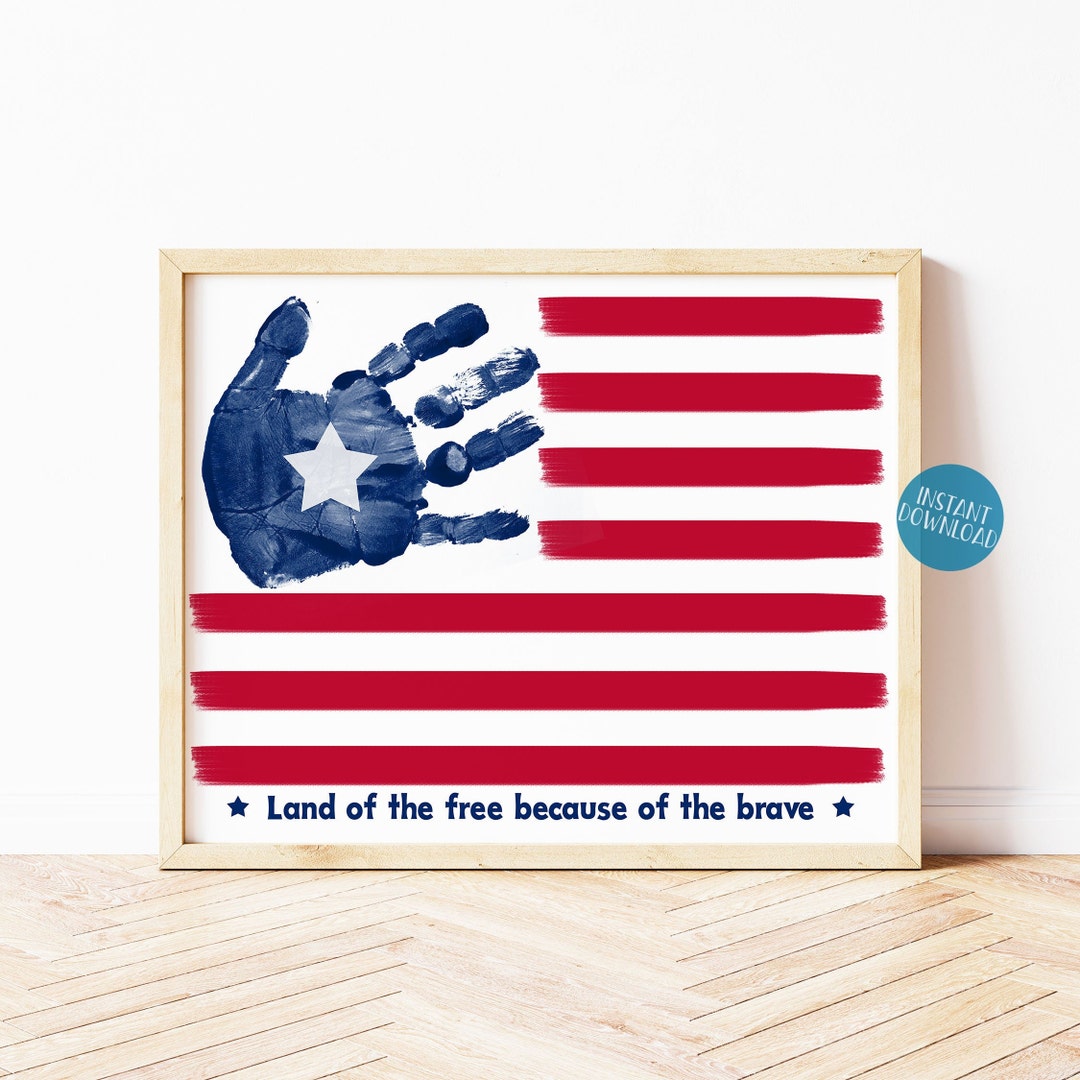 Memorial Day American Flag Handprint Art Independence Day