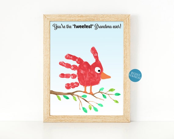 Grandma Gift, Gifts for Grandma From Grandkids, DIY Gift From Kids,  Handprint Art, Mother's Day Gift, Handprint Keepsake 