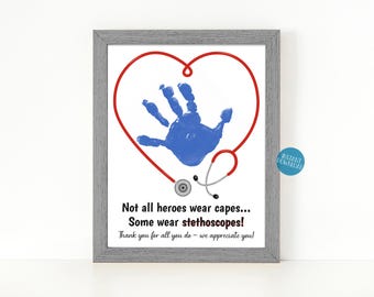 Thank You Gift for Nurse, Doctor Gifts Handprint Art Craft