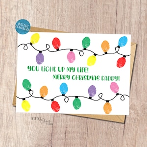 Weihnachtskarte für Papa, Weihnachtskarte für Papa, Weihnachtskarte für Kinder, Fingerabdruck Handwerk für Kinder, Weihnachtsaktivität für Kinder