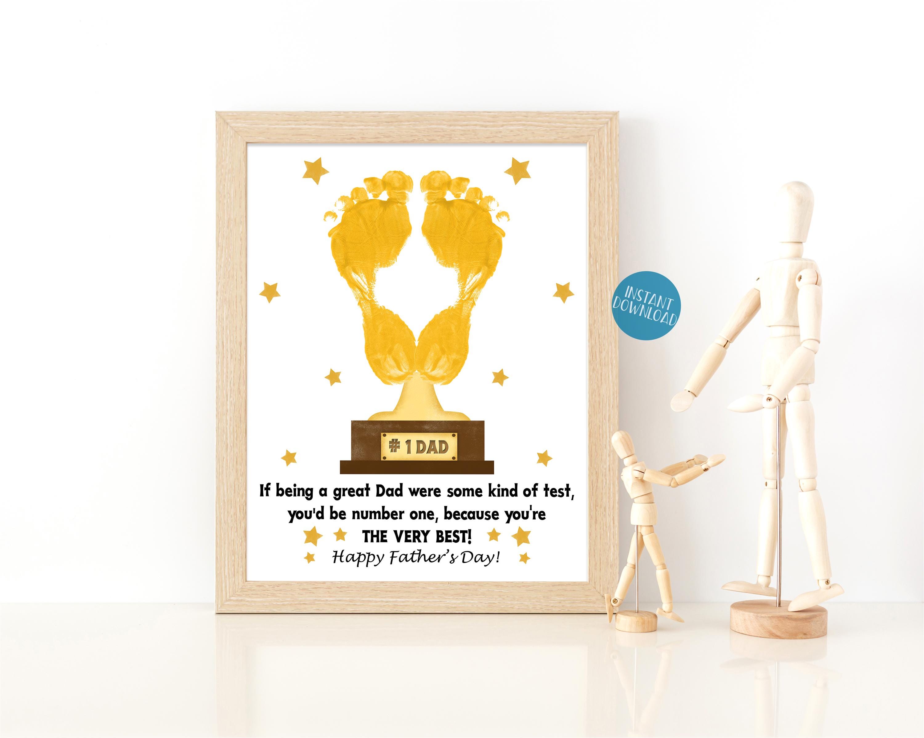 Trophy Handprint Art Gift for Dad, Fathers Day Handprint Craft, Gift ...