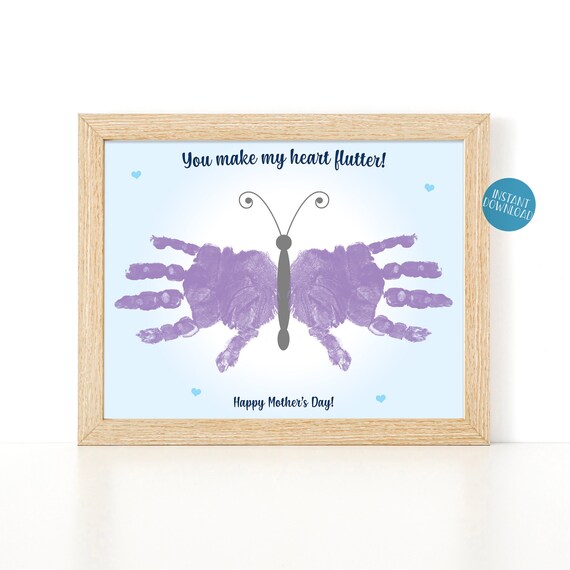 Handprint Template Gift for Mom From Kids, DIY Mother's Day Gift