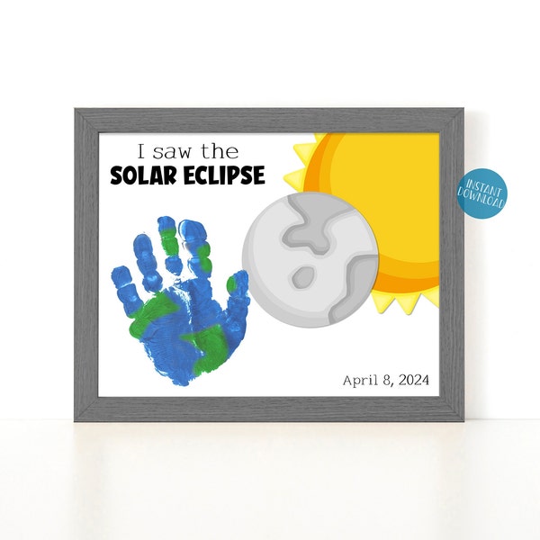 Solar Eclipse 2024 Handprint Craft for Kids, Science craft for school, Preschool Handprint art, Elementary classroom, Solar Eclipse activity