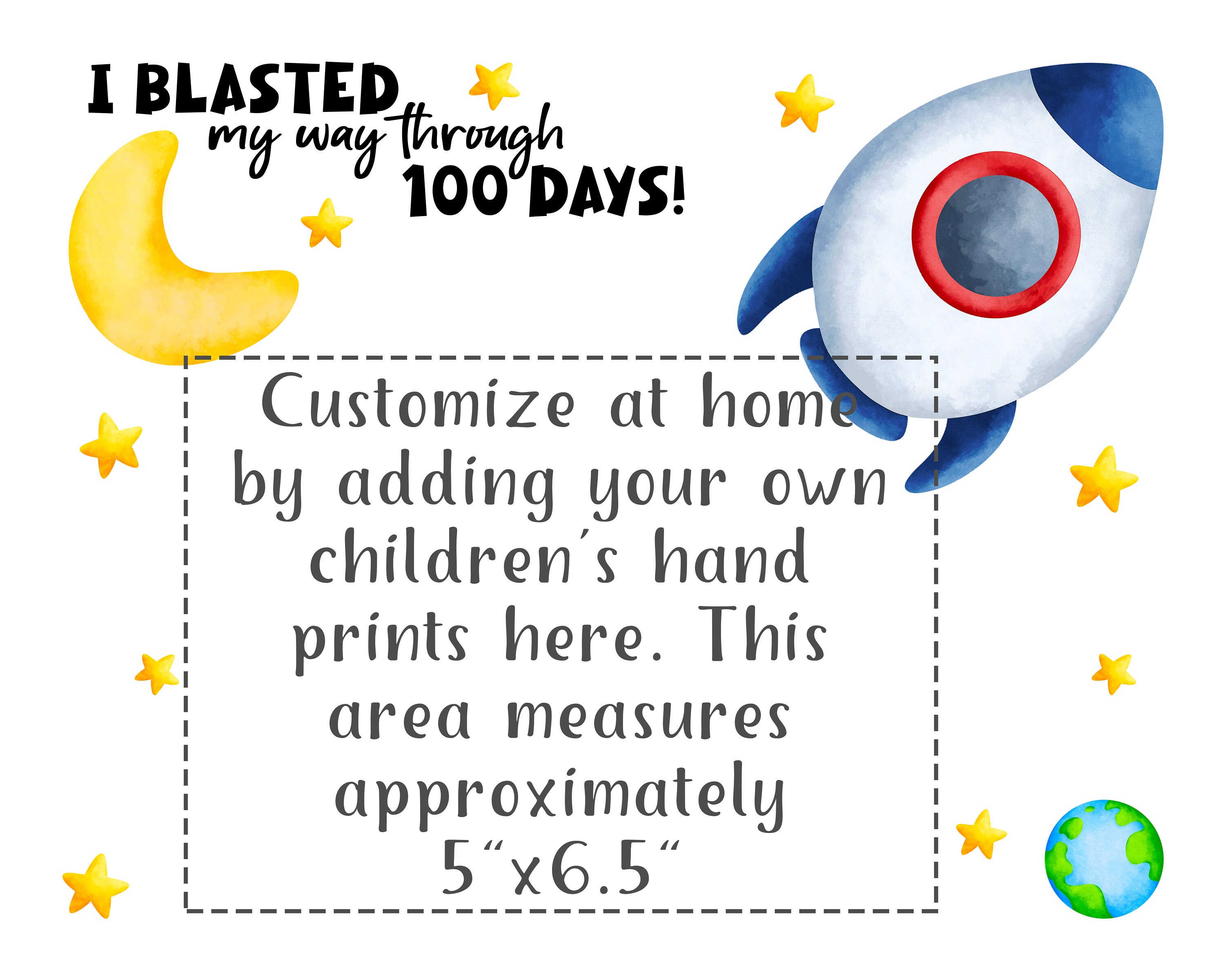 100 Days of School Handprint Art Project for Kids, 100th Day of School ...