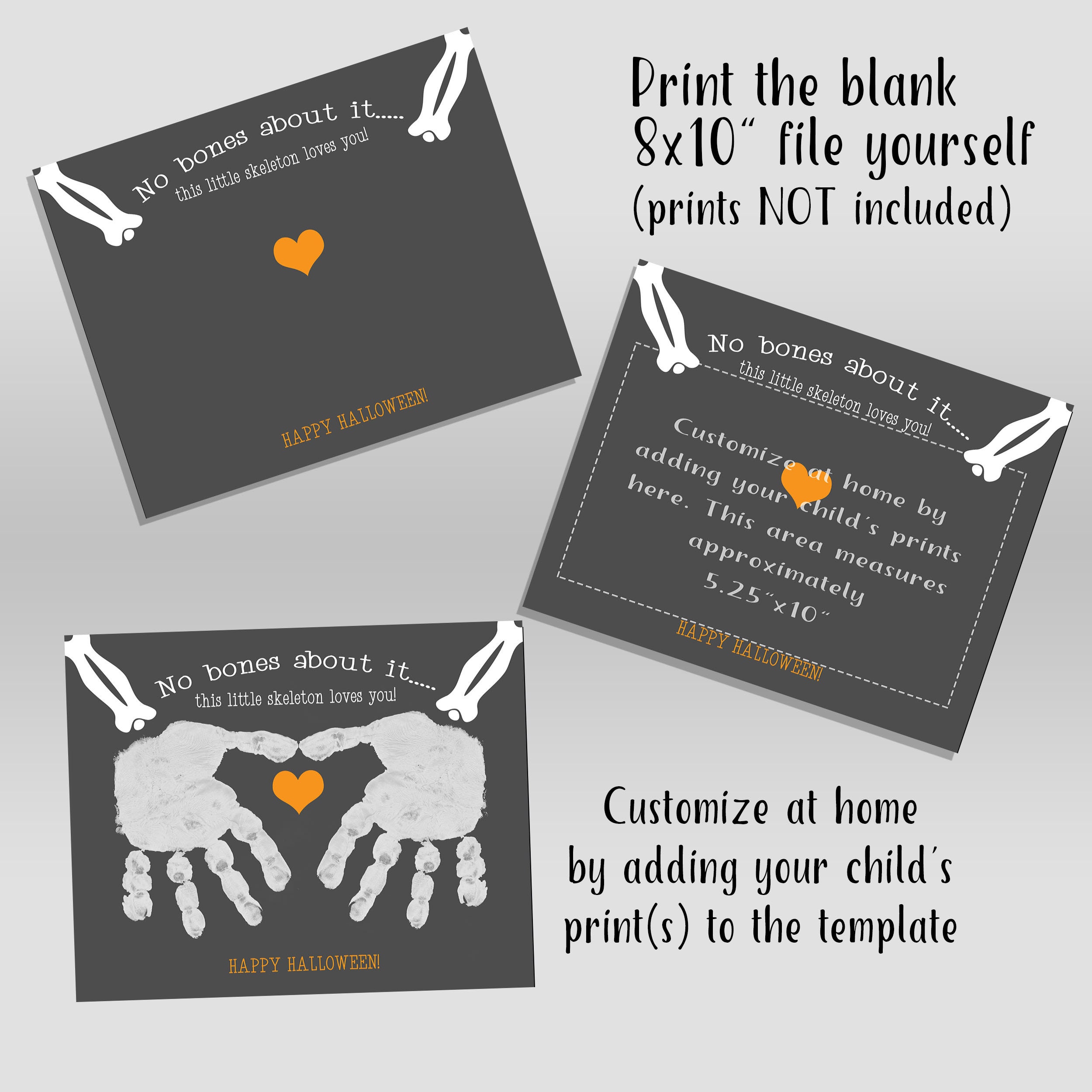 Halloween Handprint Art, No Bones About It Skeleton, Toddler…