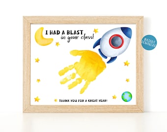 Teacher end of year gift, Handprint craft Teacher Appreciation Gift, Custom teacher gift ideas, Handprint art end of school teacher present