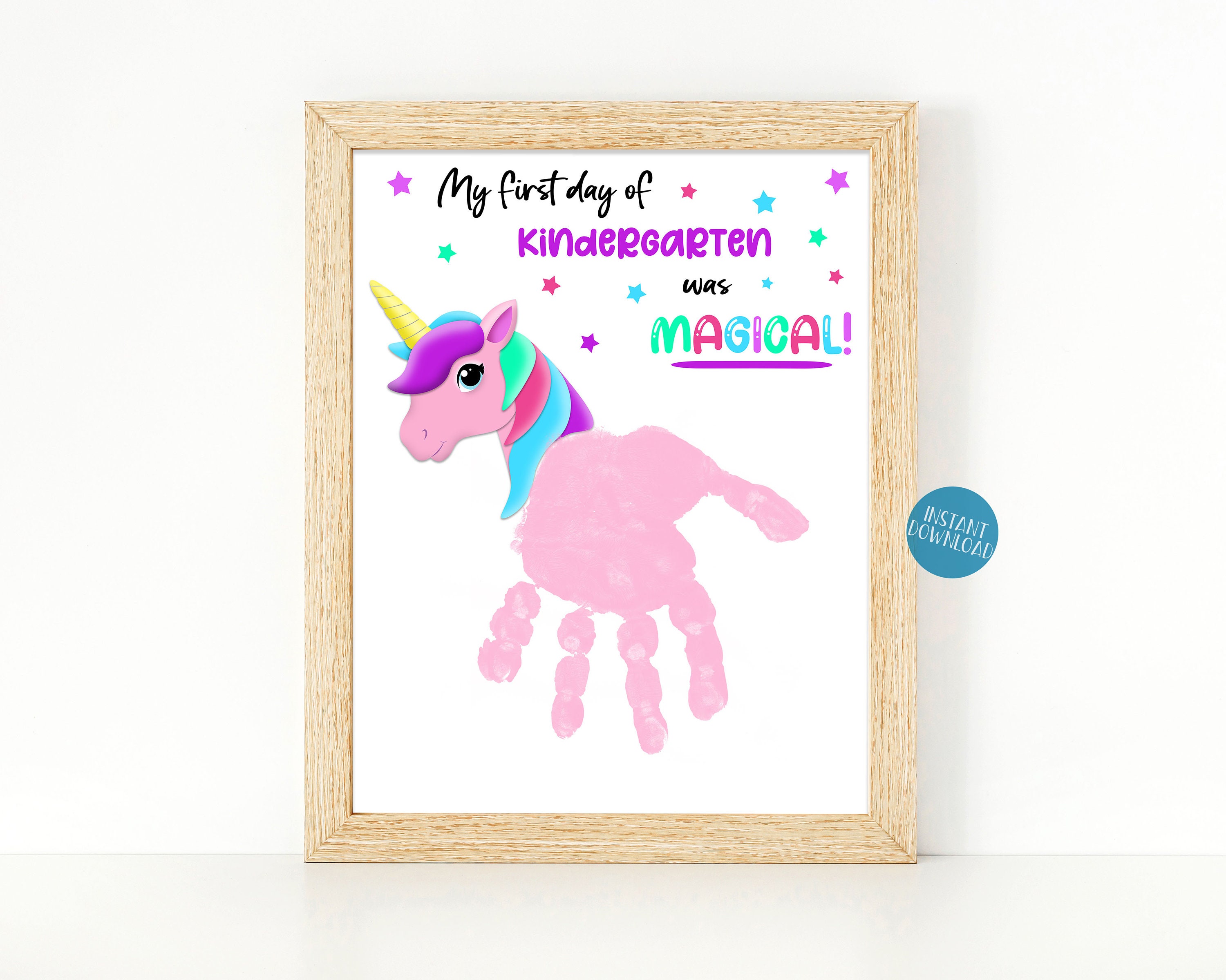 First Day of Kindergarten Handprint Art, Back to School Printable,…