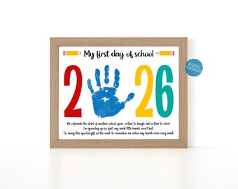 First Day of School Handprint Craft for kids, Back to school activity, 1st day of school handprint art project, Memory Keepsake box