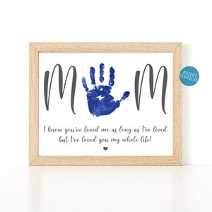 Handprint Keepsake gift for Mom, Mother's Day poem, Handprint Art, DIY Kid Craft, Baby Handprint Keepsake Craft, Birthday Valentines Gift