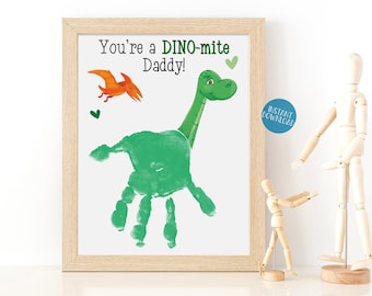 Regalo para papá, Arte con huellas de manos, Manualidad para niños de bricolaje, Artesanía con huellas de manos de dinosaurio, Regalo para el esposo, Regalo de niños, Regalo de papá, Recuerdo de huellas de manos