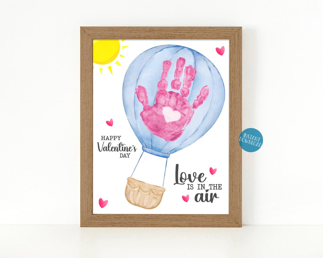 Love is in the Air Valentine's Day Handprint Craft, Valentines Day Gift ...