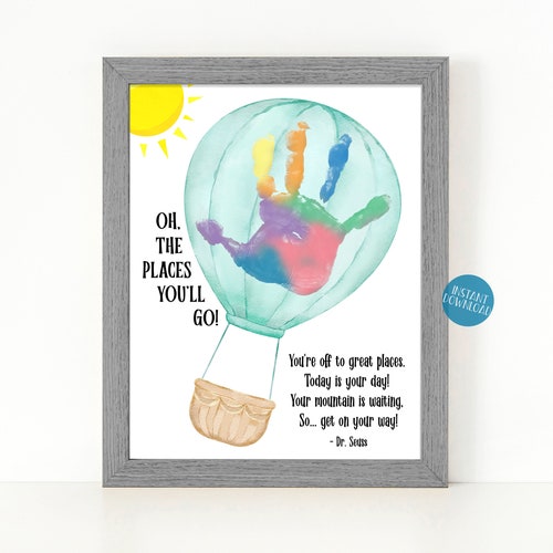 Oh the Places You'll Go Handprint Craft for Kids Dr Seuss - Etsy