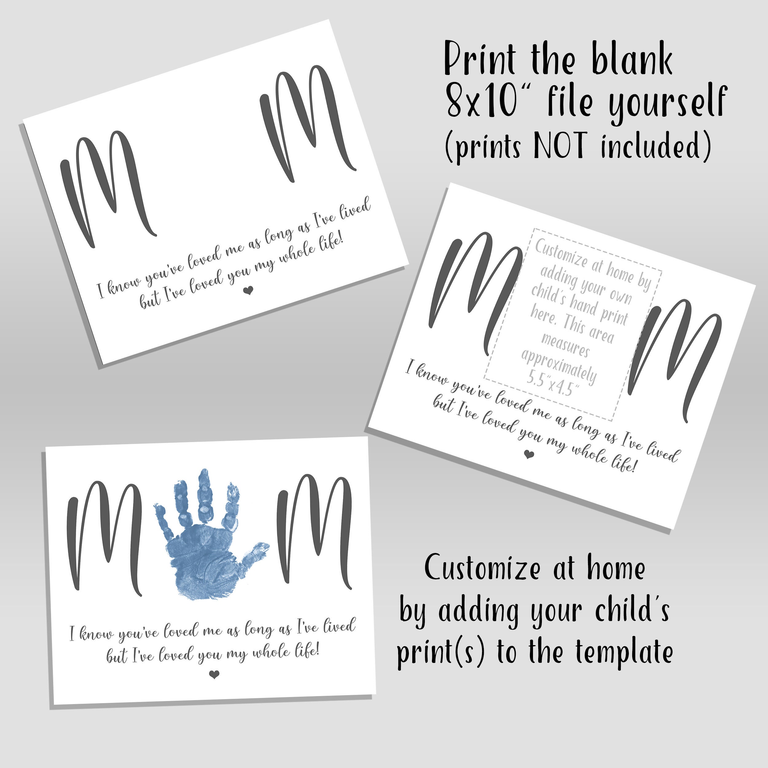 Handprint Keepsake Gift for Mom Mother's Day Poem Etsy