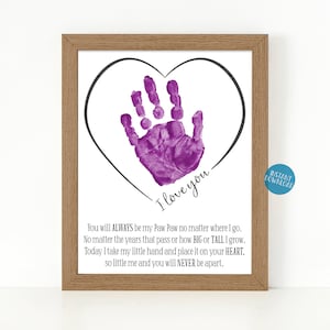 Impronta della mano di Paw Paw, regali per Paw Paw dai nipoti, impronta della mano artistica, regalo per la festa del papà, ricordo dell'impronta della mano, biglietto di auguri di compleanno stampabile