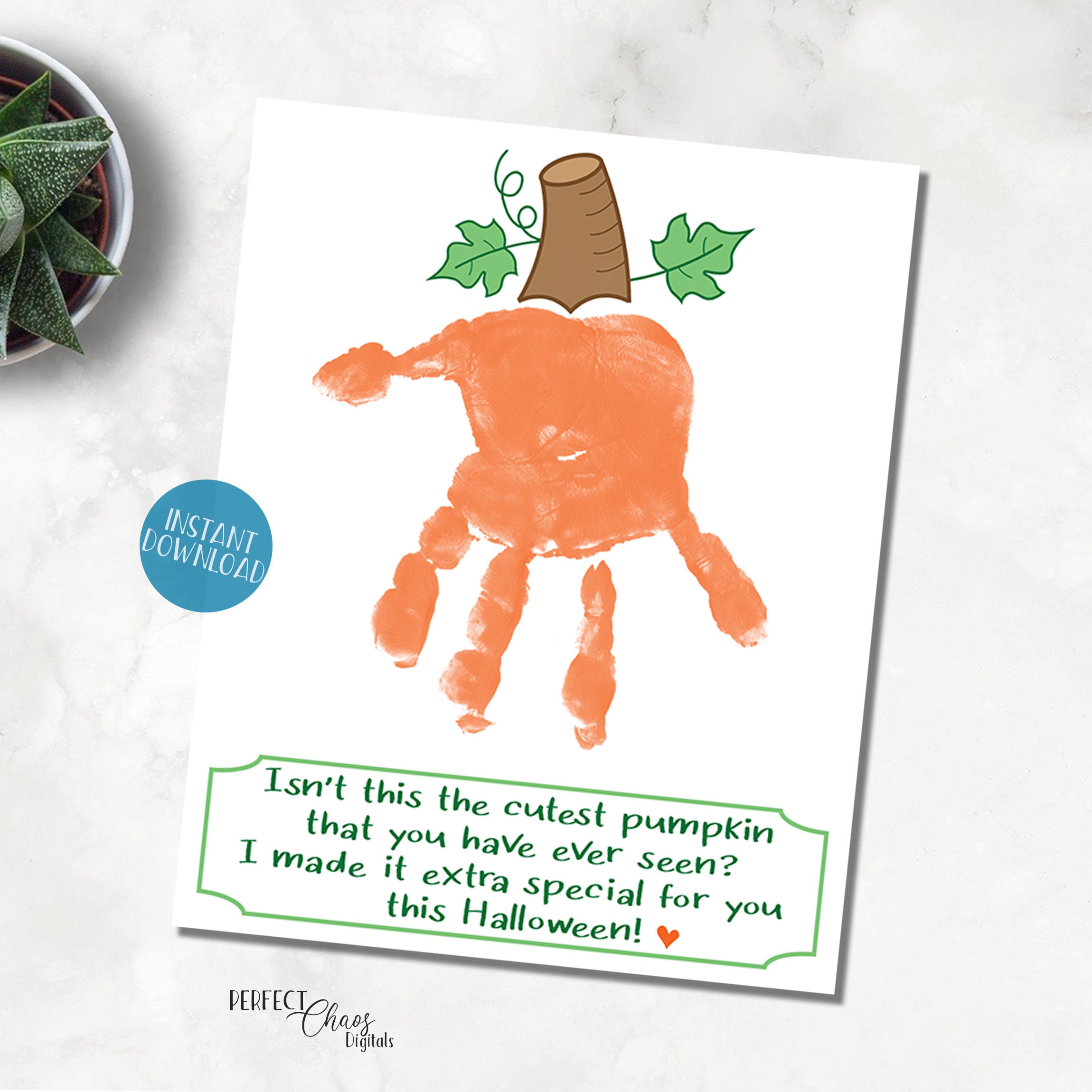 Halloween Handprint Art Pumpkin Handprint Craft for Kids Etsy