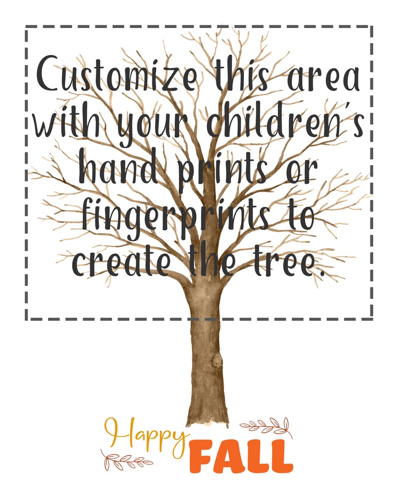 Happy Fall Handprint Art, DIY Kid Craft Kit, Fingerprint Tree Autumn ...