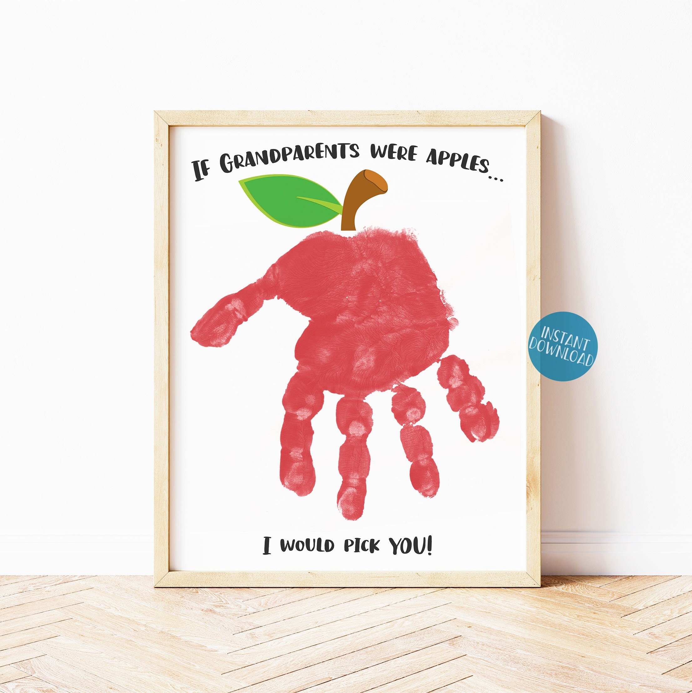Grandparents Gift Apple Footprint Art Handprint Art Craft - Etsy