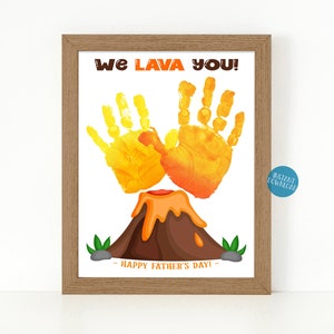 We Lava You Handabdruck Kunst Vatertagsgeschenk, Vatertagskarte, Handabdruck Handwerk DIY Geschenk für Papa, Sentimentales Papageschenk von Kindern