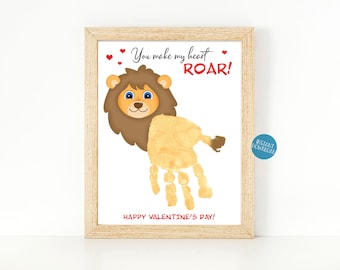 ライオンの手形アート、ライオンの教室クラフト、手形クラフト