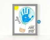 Oh the places you'll go Handprint Art, Elementary classroom activity, Balloon Handprint craft, So long first grade it's been fun kid craft