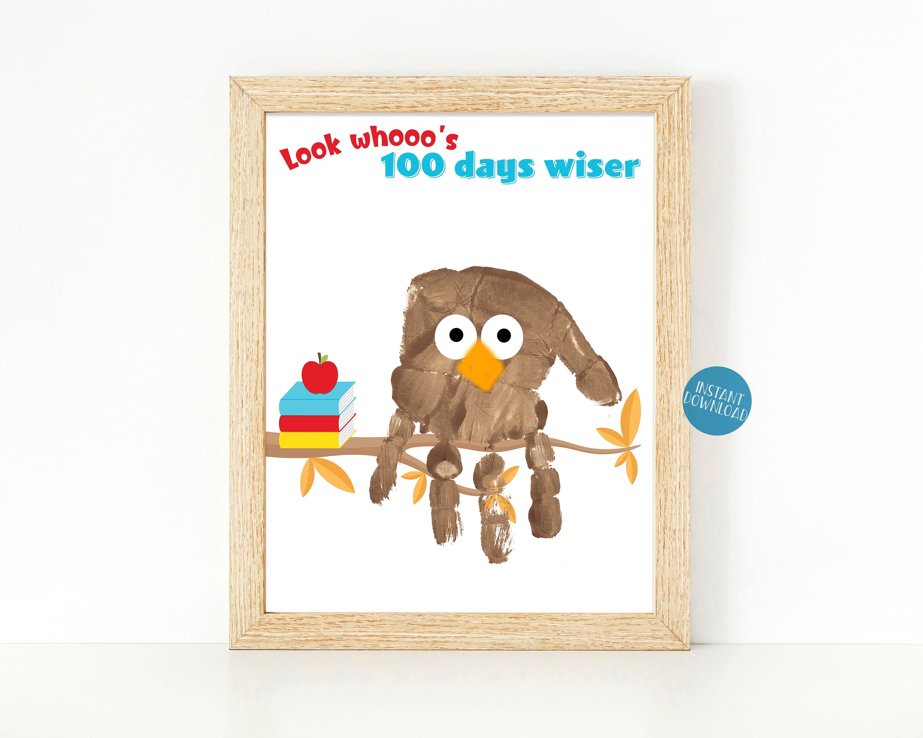 100th Day of School Printable Worksheet, 100 Days of School Handprint ...