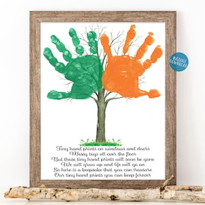 Family Tree Handprint Art, Handprint Tree, DIY Family Tree, Gift for Mom, Gift for Dad, Gift from Child, Keepsake Gift