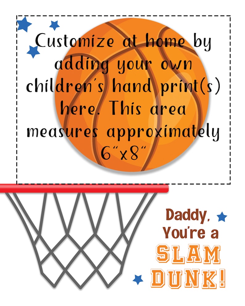 Basketball Father's Day Gift From Kids Slam Dunk Dad Etsy