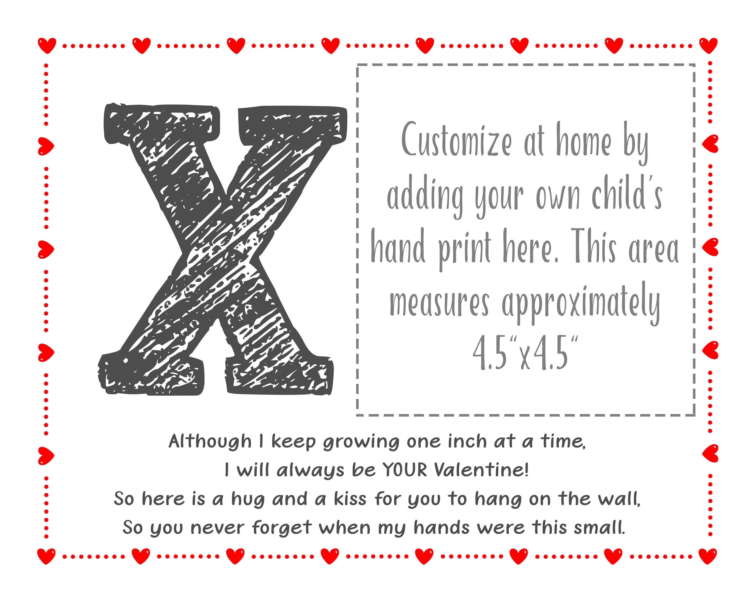 Hugs and Kisses XO Handprint Art Project for Kids, Valentine's Day ...