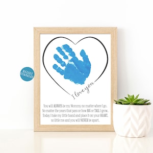 Regalos para mamá, regalos para mamá de parte de los niños, kit de manualidades para niños, arte con huellas de manos, regalo para el día de la madre, recuerdo de huellas de manos, día de San Valentín, Navidad
