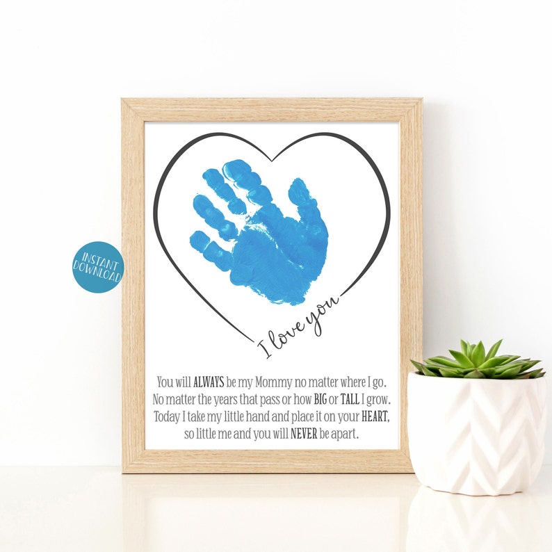 Mom Gift, Gifts for Mommy from Kids, DIY Kid Craft Kit, Handprint Art, Mother's Day Gift, Handprint Keepsake, Valentine's Day, Christmas image 1