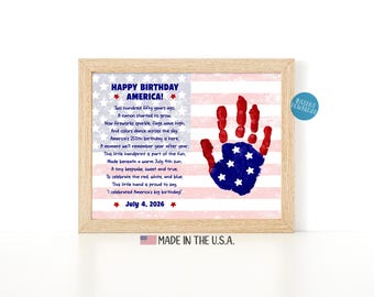 America 250 Handprint Art, 250th Anniversary Handprint Keepsake (Digital Download)