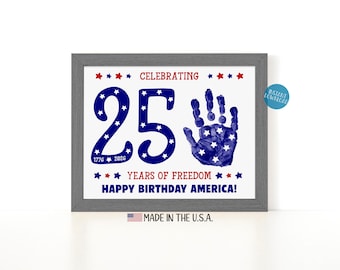 America 250 Years of Freedom Handprint Art, 250th Anniversary Handprint Craft (Digital Download)