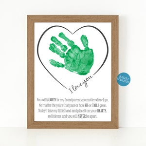Tarjeta del Día de los Abuelos, Regalos para los Abuelos de los Nietos, Proyecto de Arte con Huellas de Manos para Niños, Manualidad con Huellas de Manos de Bebés, Regalo para Abuelos y Abuelas