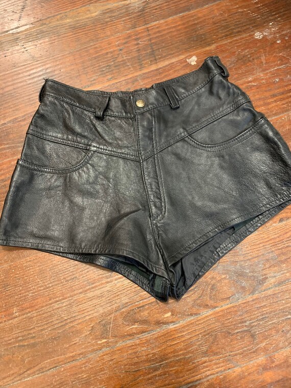 80βs Vintage Leather Hot Pants / Vintage Biker Chi
