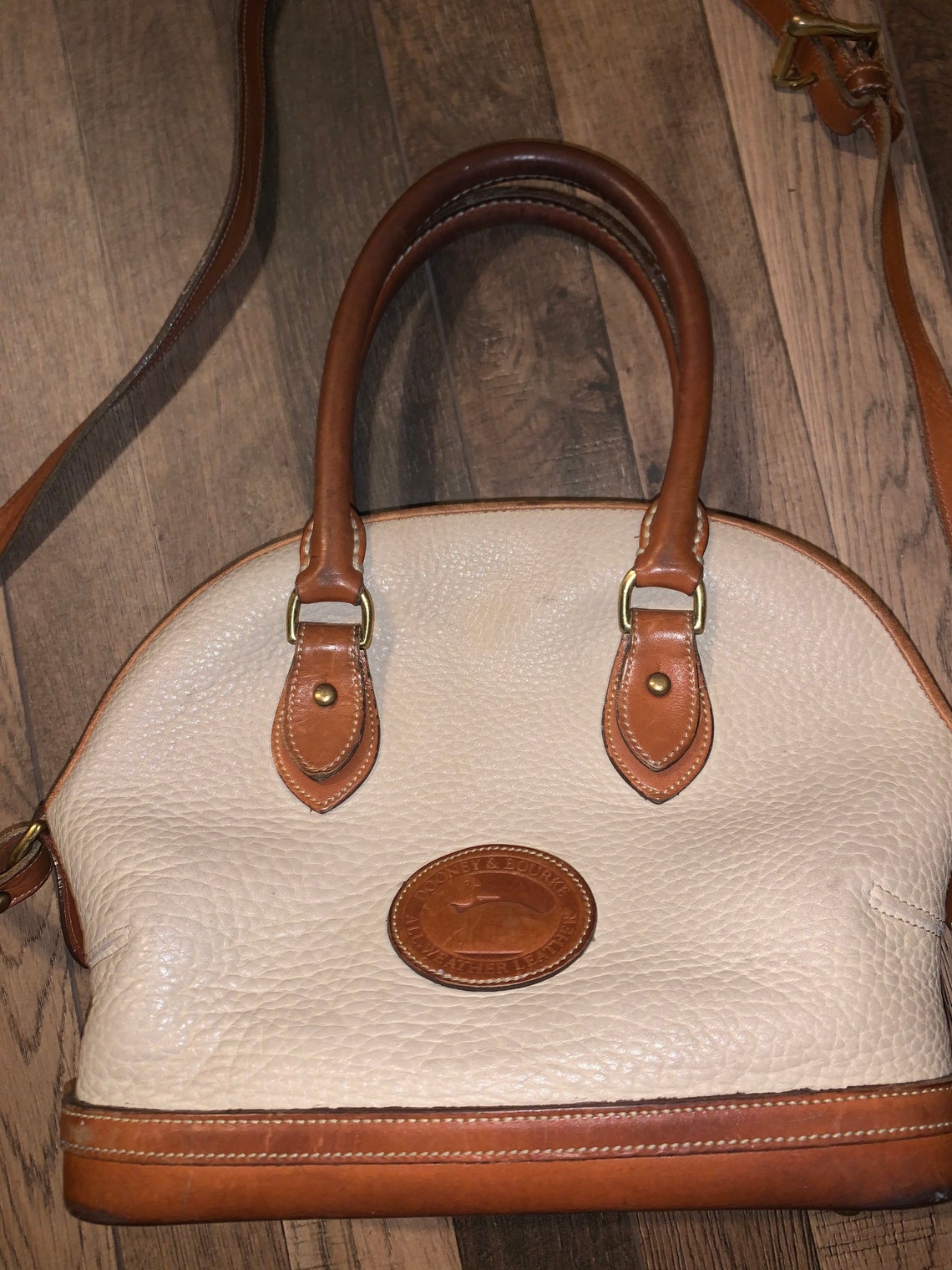 Vintage 90s Dooney & Bourke Norfolk Shoulder Bag Beige / Etsy