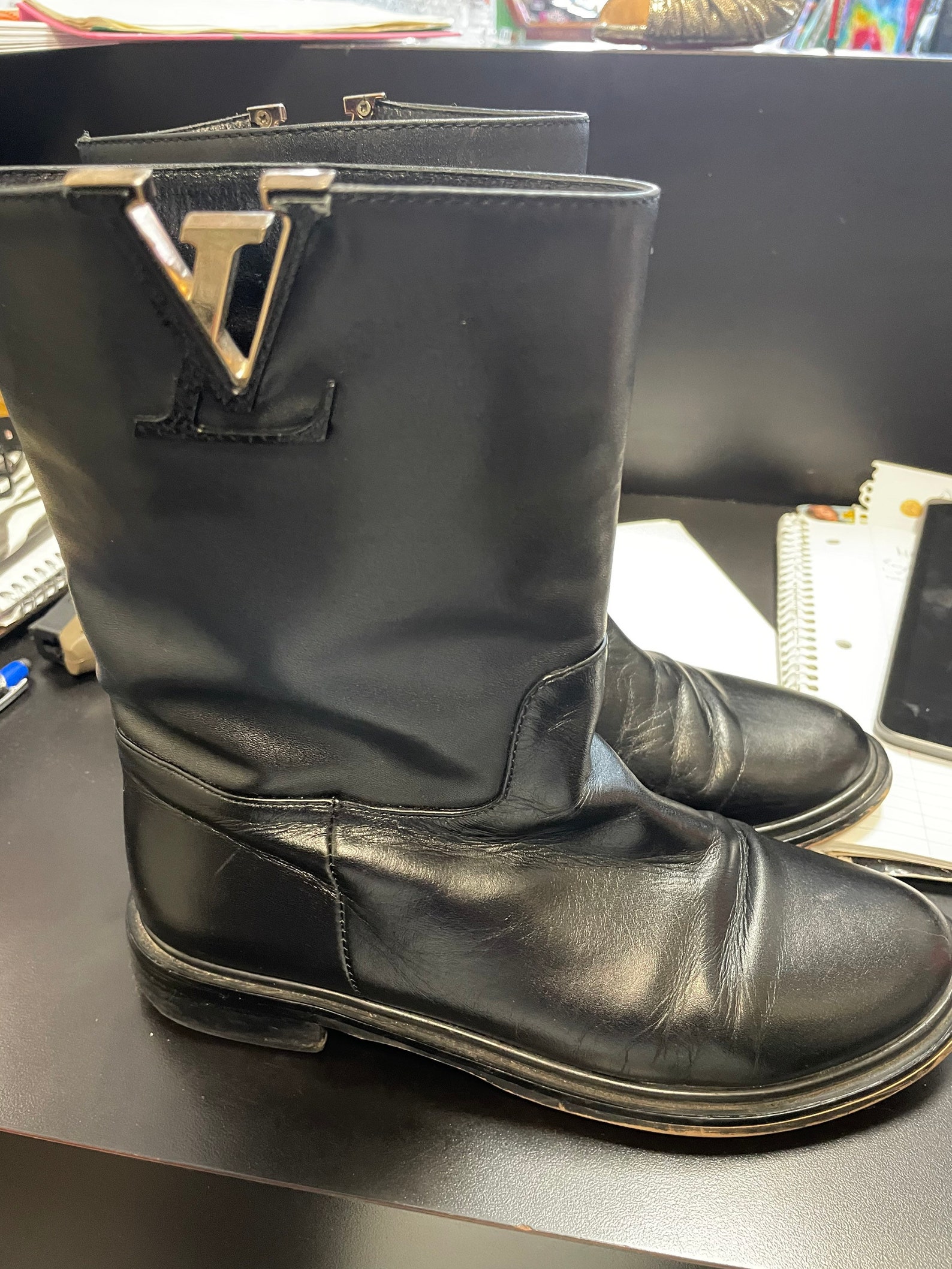 Louis Vuitton Heritage Short Leather riding boots euro 38 Etsy