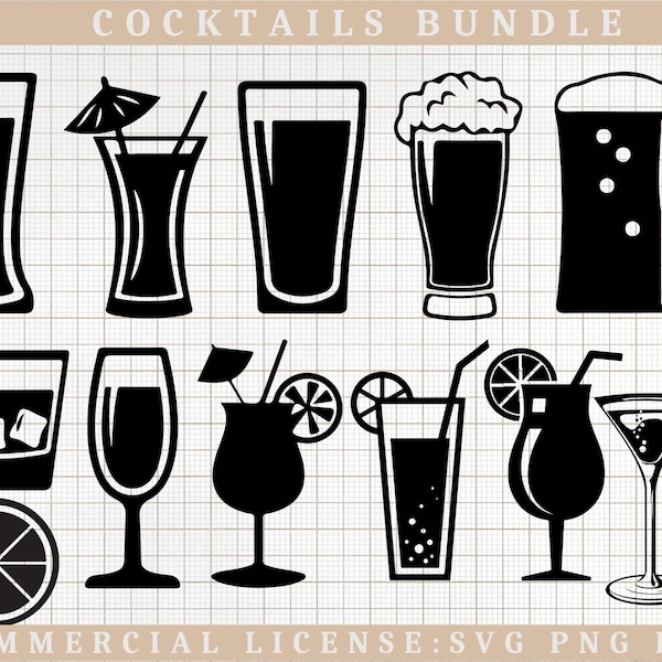 Cocktails SVG, Cocktail Party SVG, Cocktail Clipart, Dranken SVG, Alcohol Dranken, Wijnglas, Bier svg, Alcohol Dranken svg, Wijn svg, Drink Svg