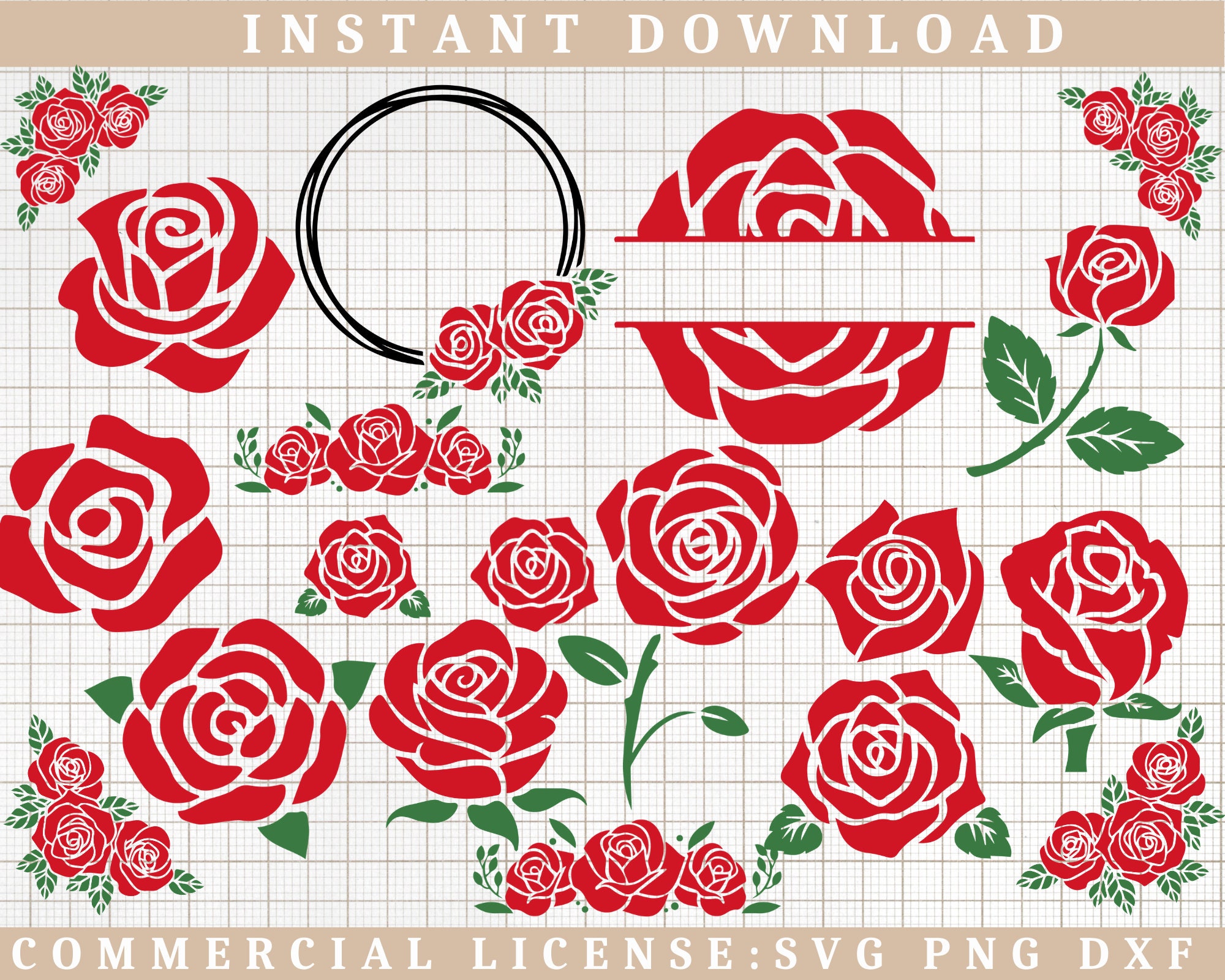 Rose SVG, Rose Flower SVG Bundle Graphic by Dev Teching · Creative