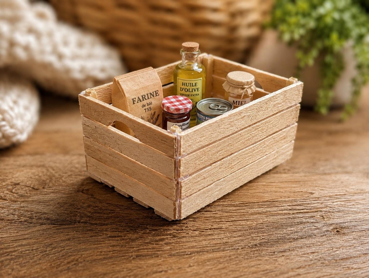 Decorative Miniature Crate Made of Stained Wood, Handmade, Ideal for ...