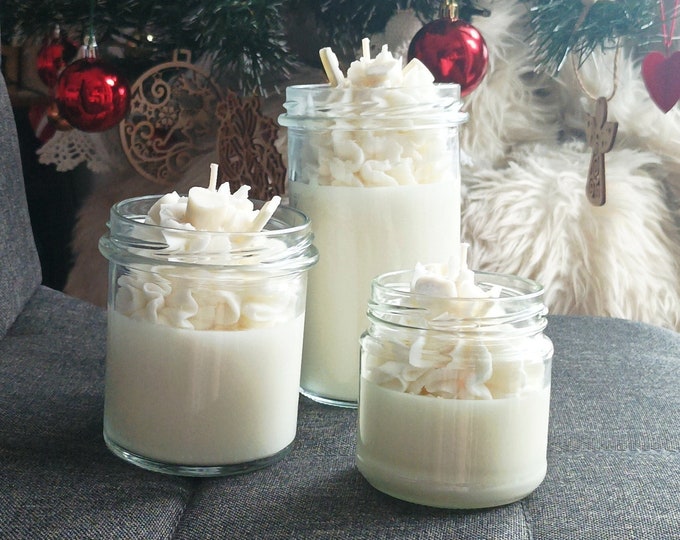 Handmade gourmet candle, Scented candle Rafaello, Vegan candle, Whipped candle, Soy wax candle, Dessert candle, White chocolate and coconut