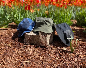 Recycled denim bucket hat