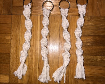 Macrame twist keychain