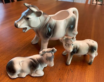 Vintage Cow Creamer AND Salt and Pepper Shakers