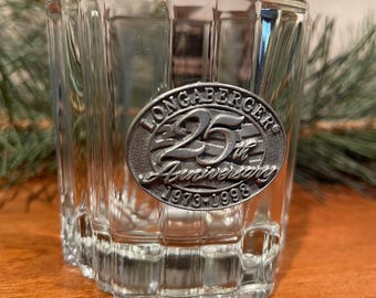 Longaberger commemorative 25th anniversary votive holder - Pewter plaque - 1998