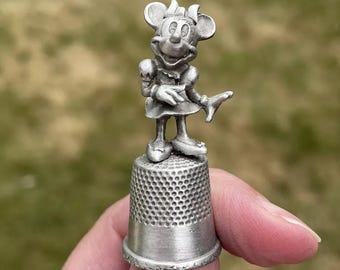 Vintage Walt Disney Brand Minnie Mouse - Pewter Thimble