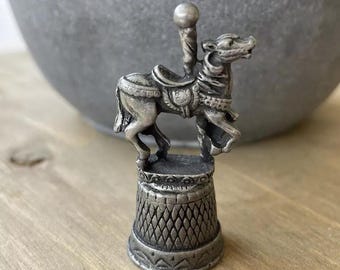 Carousel Horse Collectible Souvenir Vintage Pewter Thimble